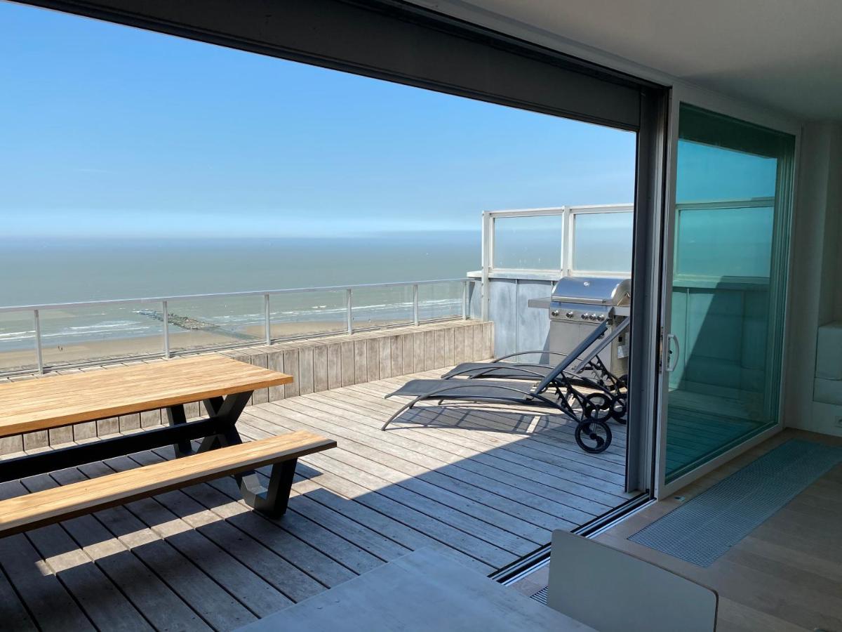 Penthouse Sea-Loft Blankenberge, Uniek Zeezicht, Luxeloft Met 40M2 Terras! Apartment ภายนอก รูปภาพ