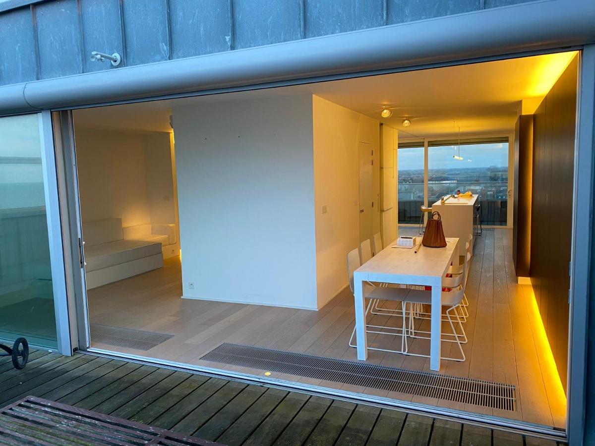Penthouse Sea-Loft Blankenberge, Uniek Zeezicht, Luxeloft Met 40M2 Terras! Apartment ภายนอก รูปภาพ